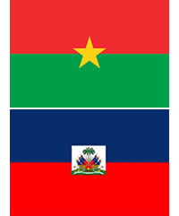 Drapeaux du Burkina Faso et Haïti