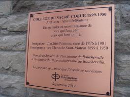 Plaque commémorant l’œuvre des Clercs de Saint-Viateur au collège du Sacré-Cœur de Boucherville